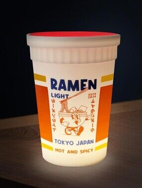 RAMEN Light Tokyo Japan Cup Lamp - White & Red